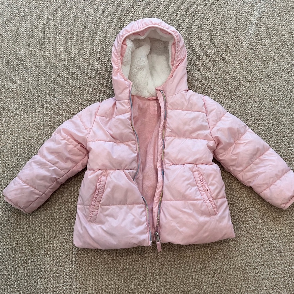 Girls pink puffer winter jacket size 4T